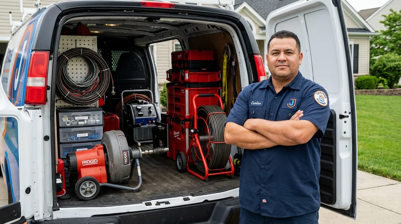 Professional drain cleaning equipment and Johns Plumbing LLC plumber in Lamar